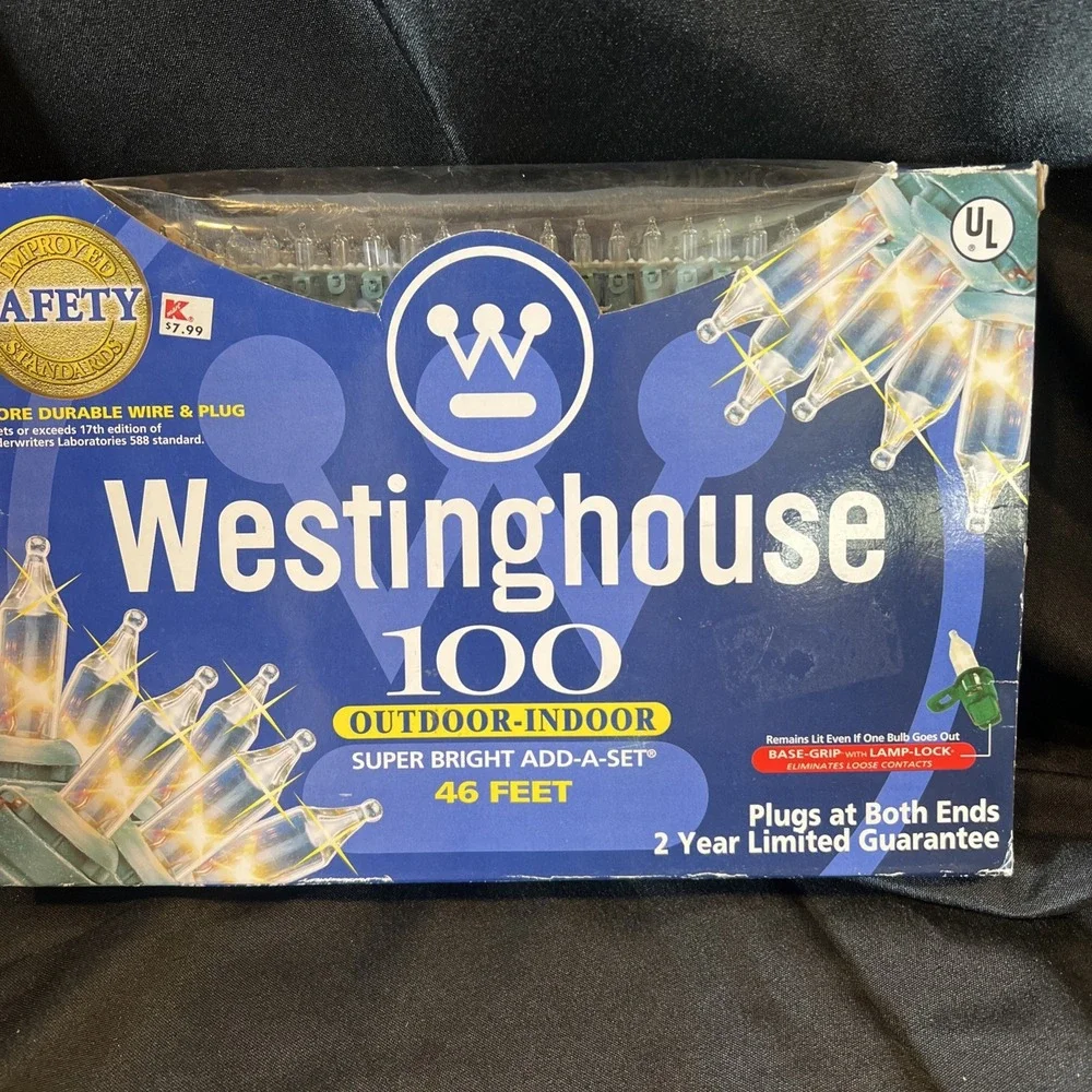 Vintage Westinghouse 100 Super Bright Add-a-Set Clear 46Ft Indoor Outdoor Lights